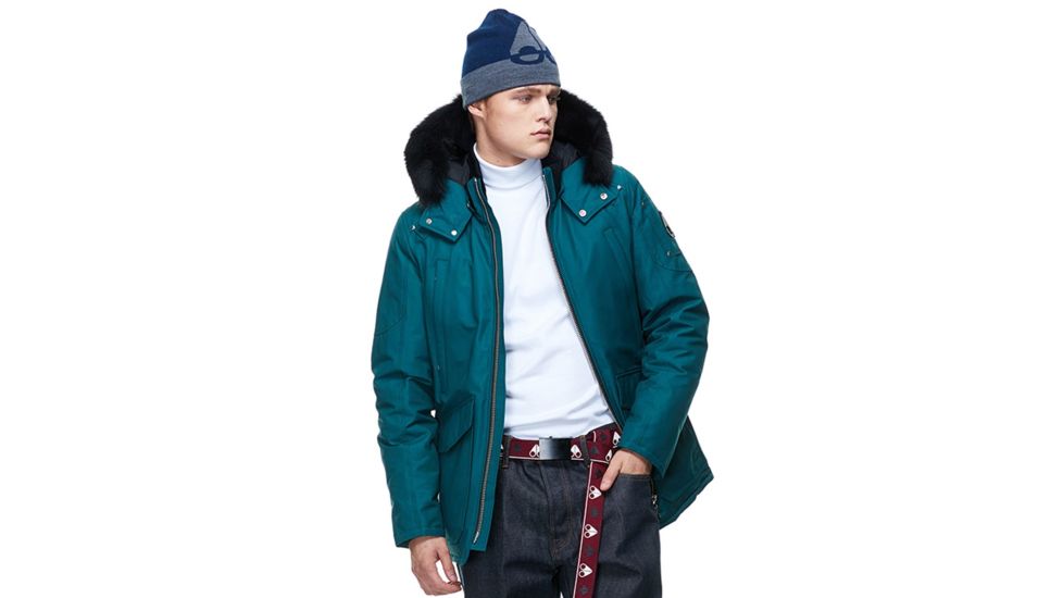 Moose Knuckles Pearson Down Jacket - Mens, Green Ash/Black Fox, Small, MK8507-MJ-740-S