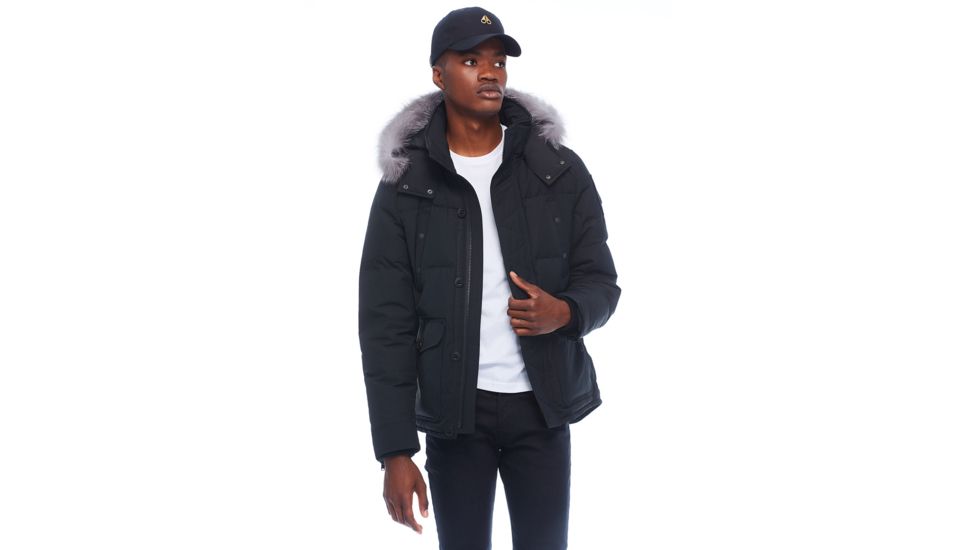 Moose Knuckles Round Island Jacket, Black / Frost Fur, XL, M39MJ122-310-XL