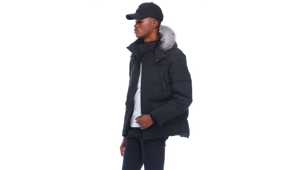 Moose Knuckles Round Island Jacket, Black / Frost Fur, XL, M39MJ122-310-XL