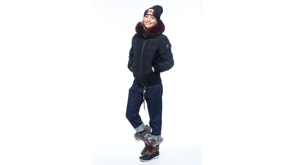 Moose Knuckles Seaforth Bomber - Womens, Black/Frost Fox Wine, Small, MK8545-LMWB-286-S