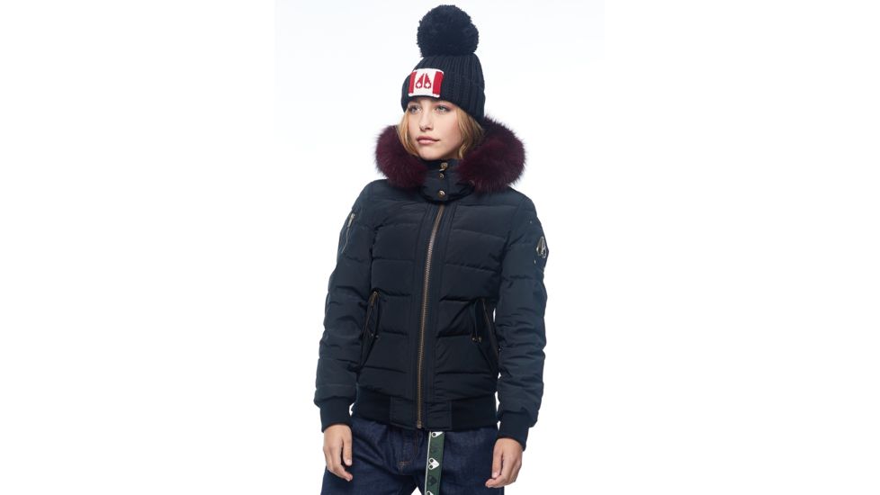 Moose Knuckles Seaforth Bomber - Womens, Black/Frost Fox Wine, Small, MK8545-LMWB-286-S