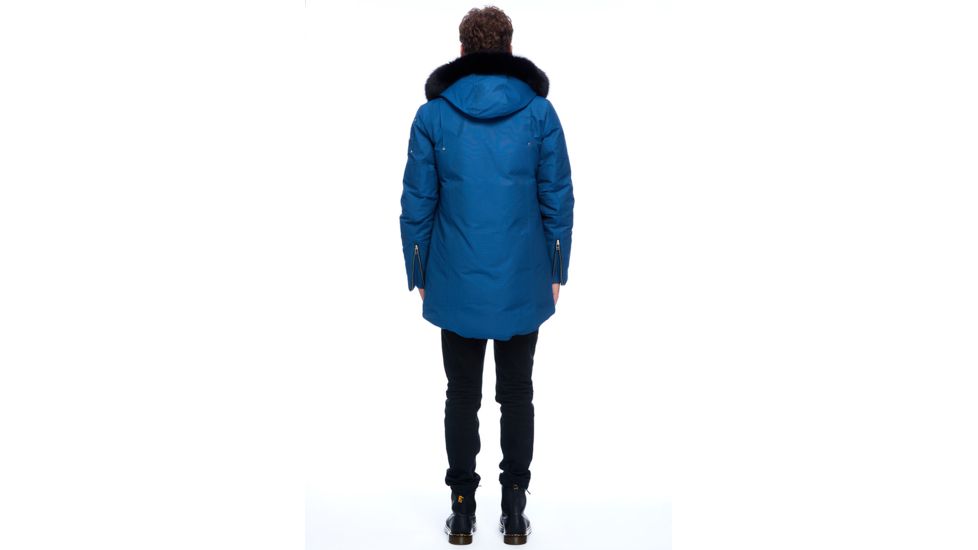 Moose Knuckles Stirling Parka Men's, Chambray Blue / Black Fur, L, MK4661MP-525-L