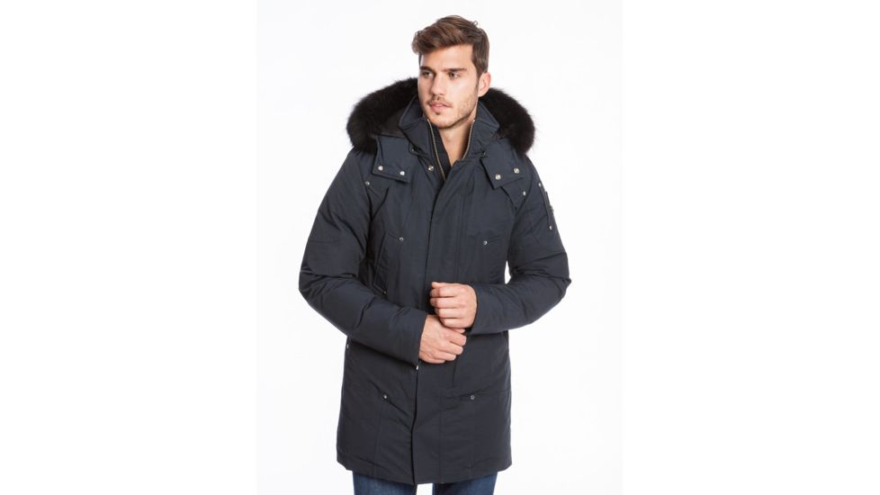 Moose Knuckles Stirling Parka - Men's-Navy/Black Fur-Small