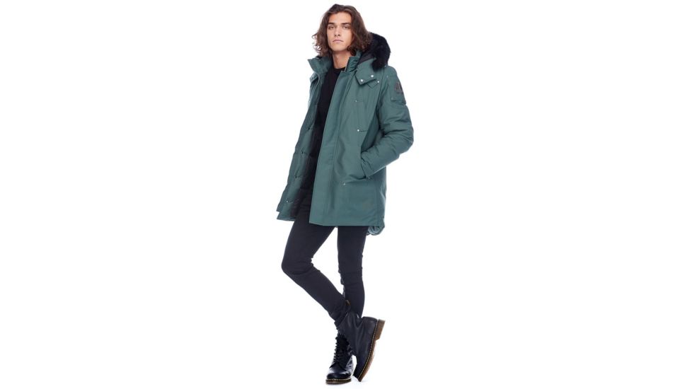 Moose Knuckles Stirling Parka Mens, Oceanic / Black Fur, L, MK4661MP-524-L