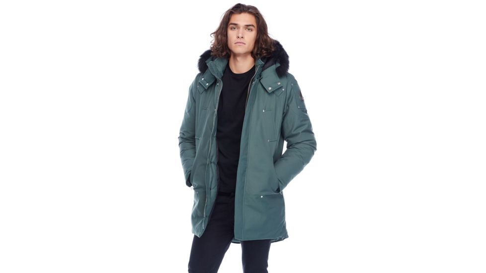 Moose Knuckles Stirling Parka Mens, Oceanic / Black Fur, L, MK4661MP-524-L