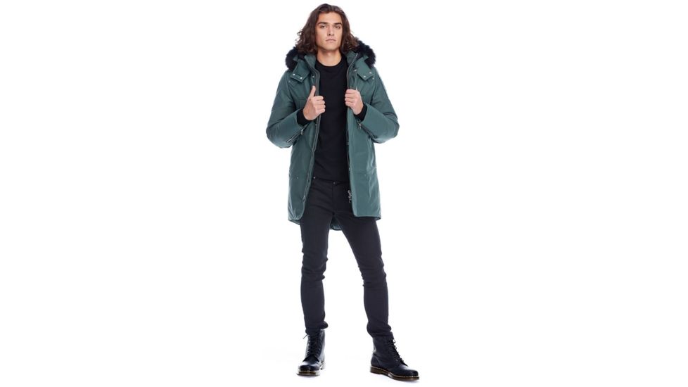 Moose Knuckles Stirling Parka Mens, Oceanic / Black Fur, L, MK4661MP-524-L
