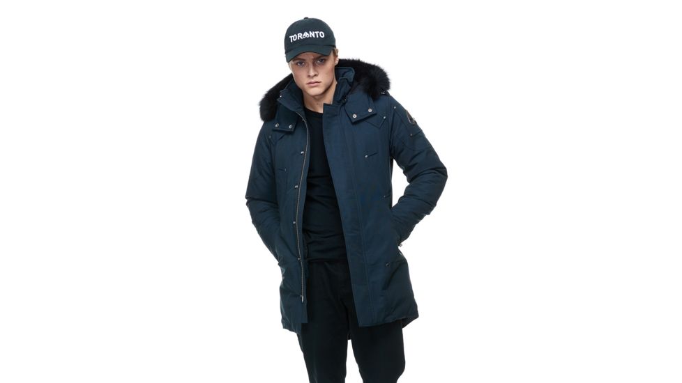 Moose Knuckles Stirling Parka, Navy W Blk Fur, L, MK4661MP-402-L