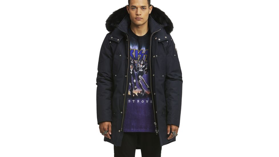 Moose Knuckles Stirling Parka, Navy W Blk Fur, XL, MK4661MP-402-XL