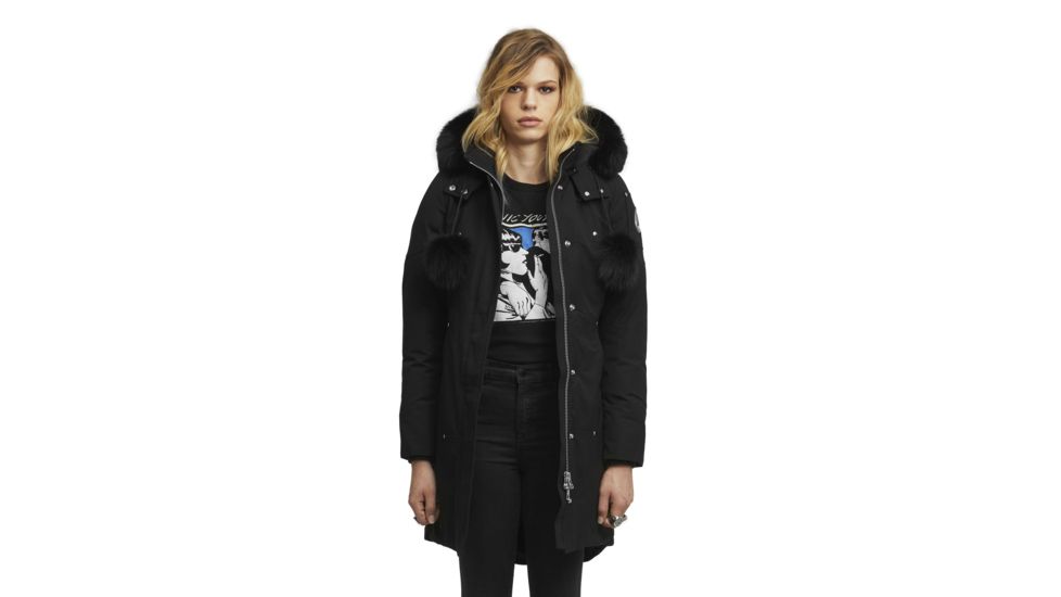 Moose Knuckles Stirling Parka - Women's-Black/Black Fur-Large