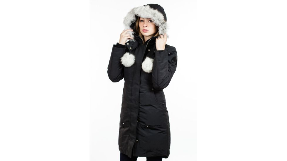 Moose Knuckles Stirling Parka - Women's-Black/White Fur-X-Small