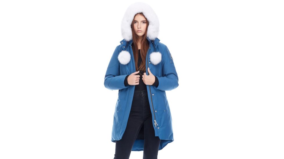 Moose Knuckles Stirling Parka Womens, Chambray Blue / Natural, XS, MK2003LP-529-XS