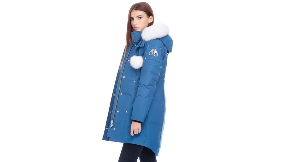 Moose Knuckles Stirling Parka Womens, Chambray Blue / Natural, XS, MK2003LP-529-XS