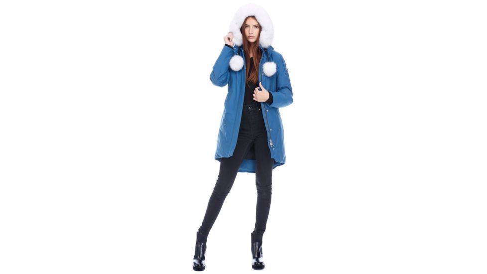 Moose Knuckles Stirling Parka Womens, Chambray Blue / Natural, XS, MK2003LP-529-XS