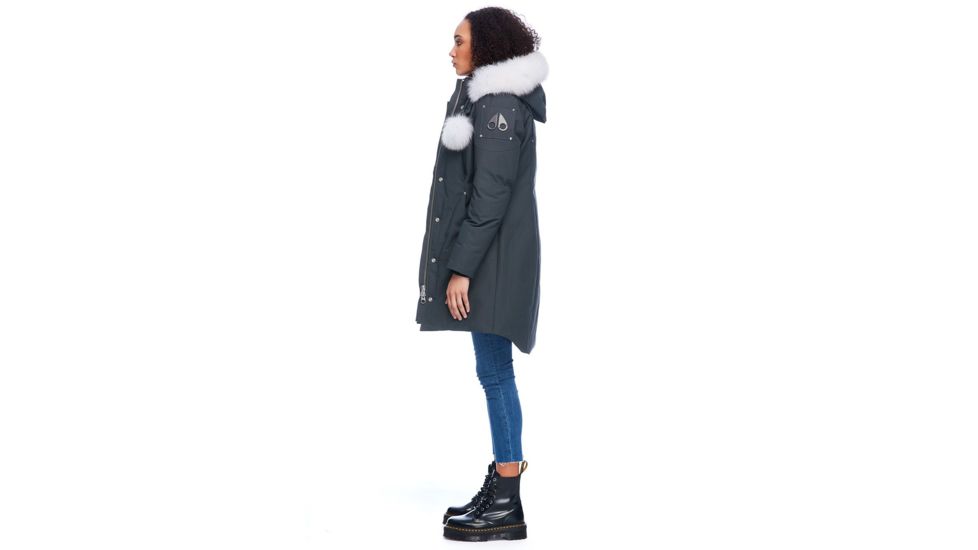 Moose Knuckles Stirling Parka Womens, Granite / Natural Fur, S, MK2003LP-255-S