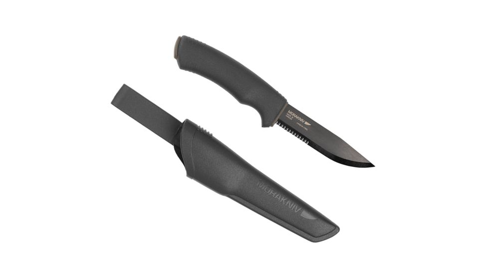 Mora Bushcraft 4.3in. Partially Serrated Blade w/ Black Handle and Sheath 194902