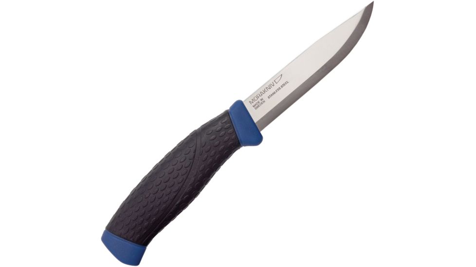 Mora Craftline TopQ Allround Fixed Blade Knife, SS PE Blade, Black/Blue Handle FT10876