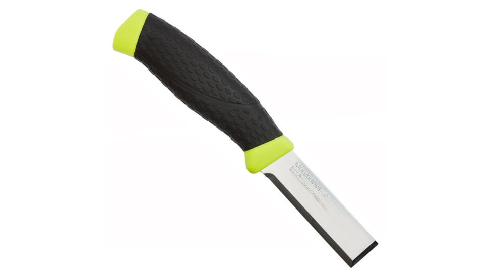 Mora Craftline TopQ Chisel, BLK/Yellow Hdl,Honed Blade,w/Sheath, M-11905