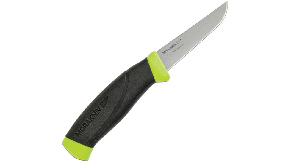 Mora Fishing Comfort Scaler 09 Fixed Blade Knife, SS PE Blade, Black/Lime Green Handle FT10586