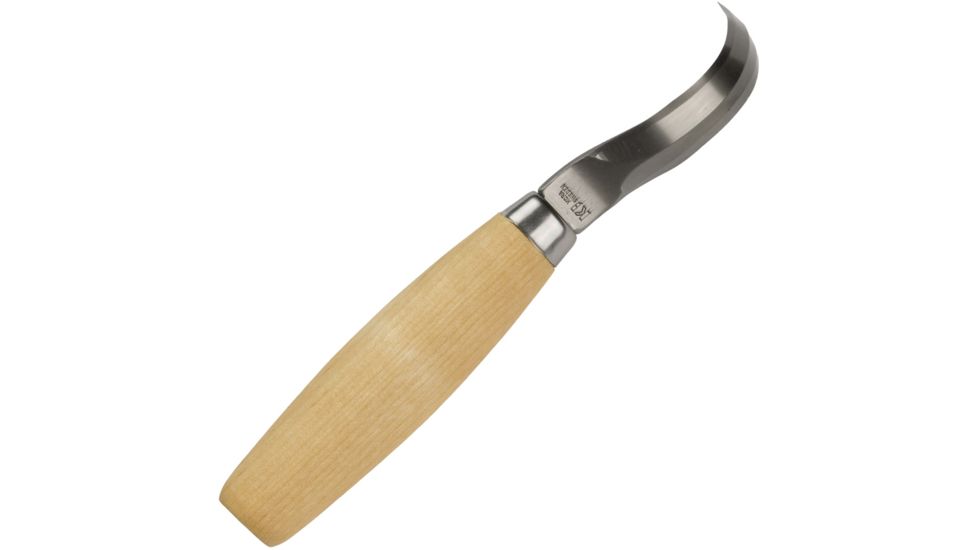 Mora Wood Carving 163 Hook Fixed Blade Knife, SS Hook Plain Blade, Hardwood handle FT18200