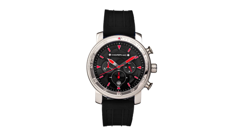 Morphic M90 Series Chronograph Watch w/Date, Black/Red, One Size, MPH9001