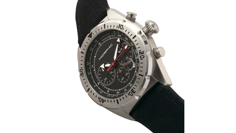 Morphic Mens M53 Series Leather-Band Watch, Black, MPH5301