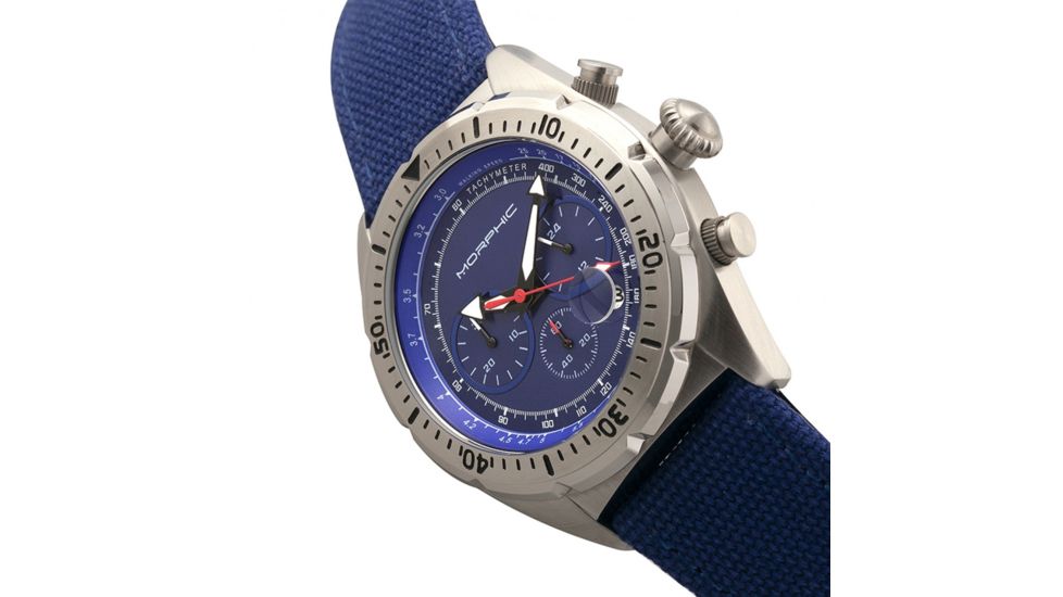 Morphic Mens M53 Series Leather-Band Watch, Blue, MPH5303