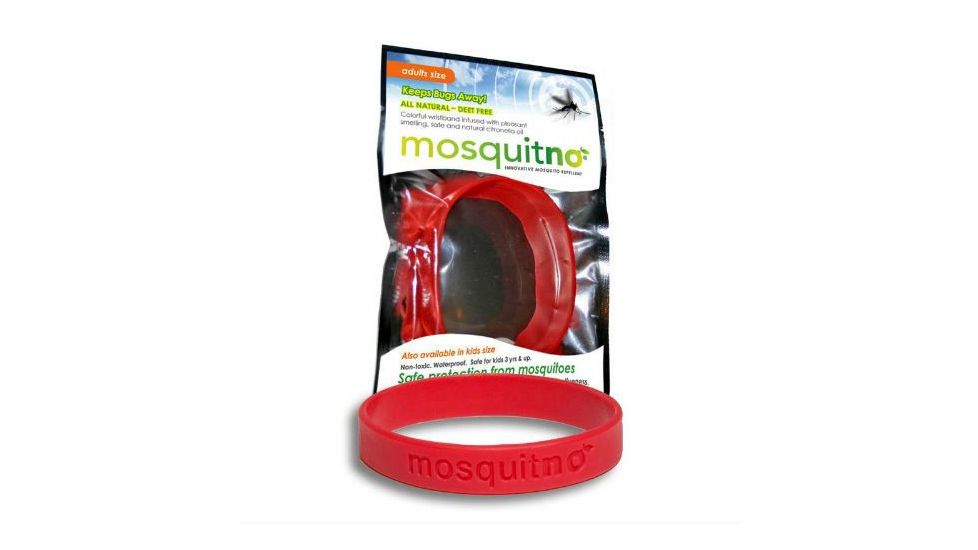 Mosquitno Mosquito Repellent Wristband, Red, Red, MOS-500009