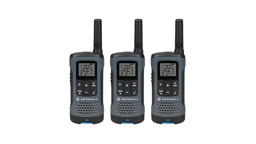 USED Motorola T200 Rechargeable 2 Way Radio, Pack of 3, Gray/Brown, T200TP, EDEMO1