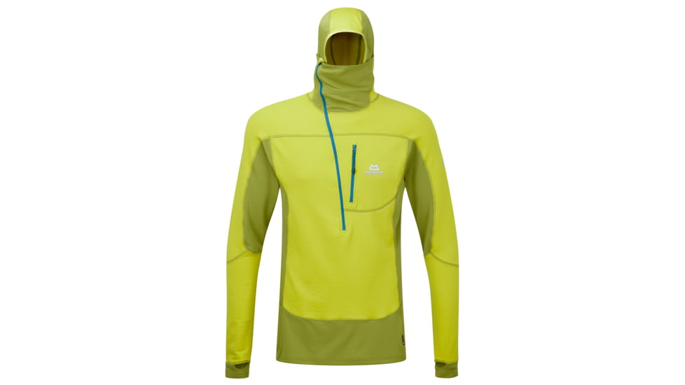 Mountain Equipment Eclipse Hooded Zip Tee - Mens-Citronelle/Kiwi-Small
