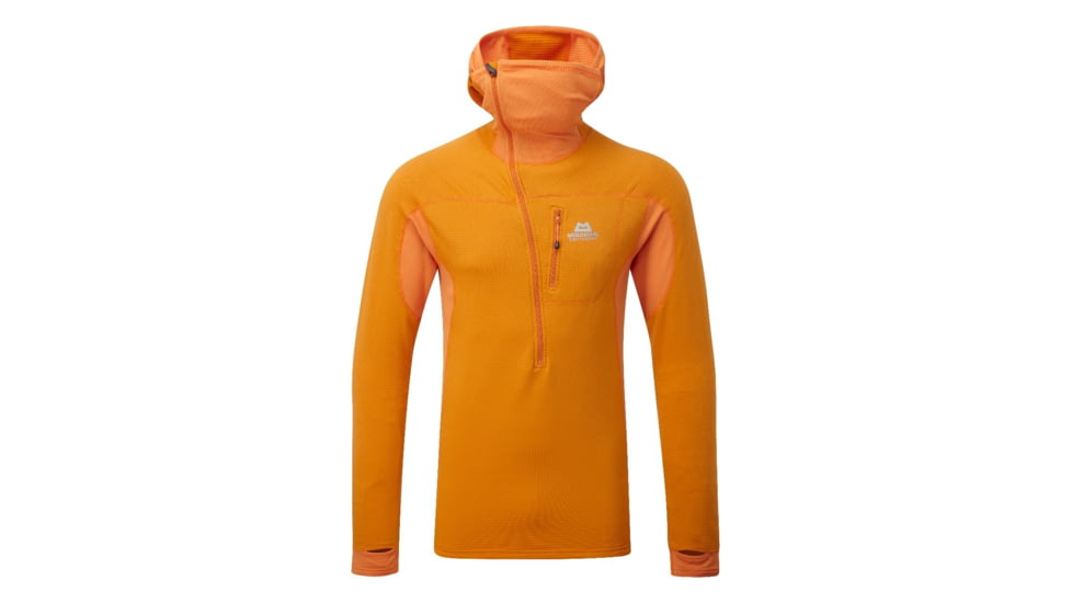Mountain Equipment Eclipse Hooded Zip Tee - Men's-Electrum/Marmalade-Large