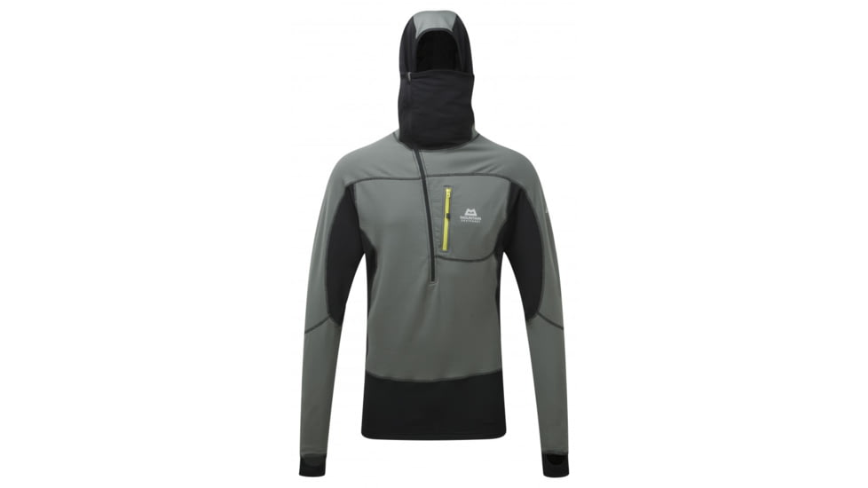 Mountain Equipment Eclipse Hooded Zip Tee - Mens-Shadow/Black-Large