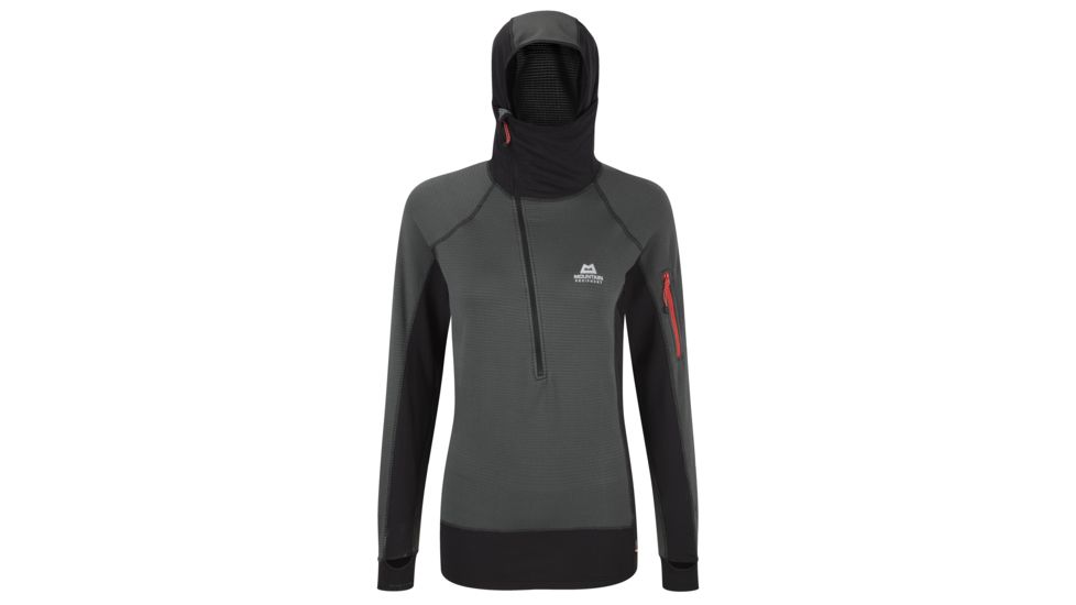 Mountain Equipment Eclipse Hooded Zip Tee - Womens-Shadow/Black-10