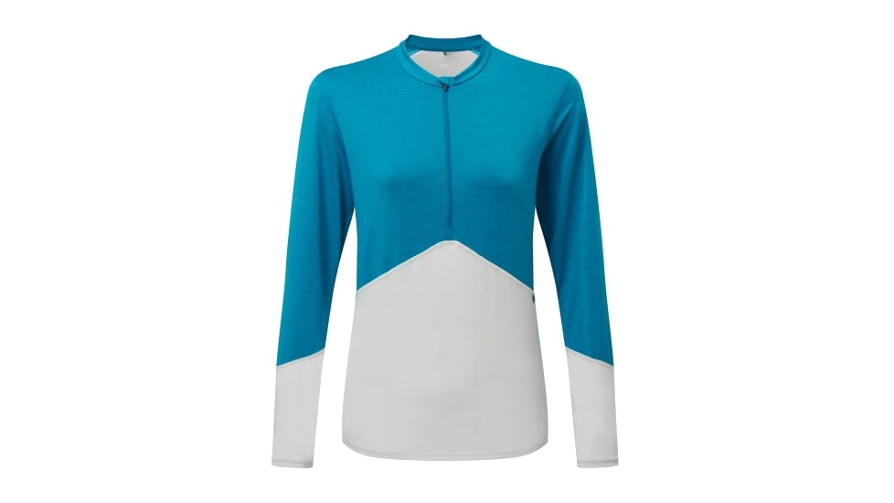 Mountain Equipment Nava Long Sleeve Zip T - Womens, Mykonos/Glacier, 16, 5053817245503