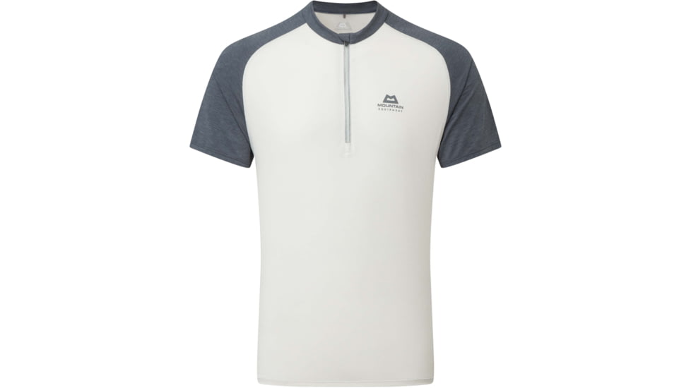 Mountain Equipment Nava Short Sleeve Zip T - Male, Glacier/Flint Grey, Large, ME-005997-Me-01715-L