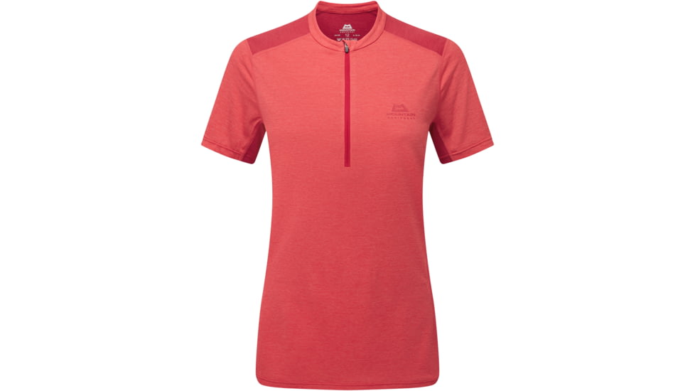 Mountain Equipment Nava Short Sleeve Zip T - Womens, Hibiscus/Capsicum, 14, ME-006653HC-14