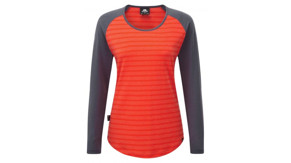 Mountain Equipment Redline Long Sleeve Tee - Women's-Cardinal Orange/Welsh Slate-12
