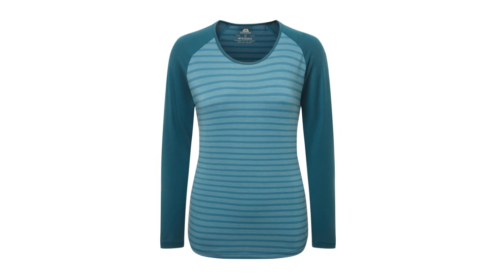 Mountain Equipment Redline Long Sleeve Tee - Womens, Alto Stripe/Majolica, 12, 01721 AltoStr/Maj12