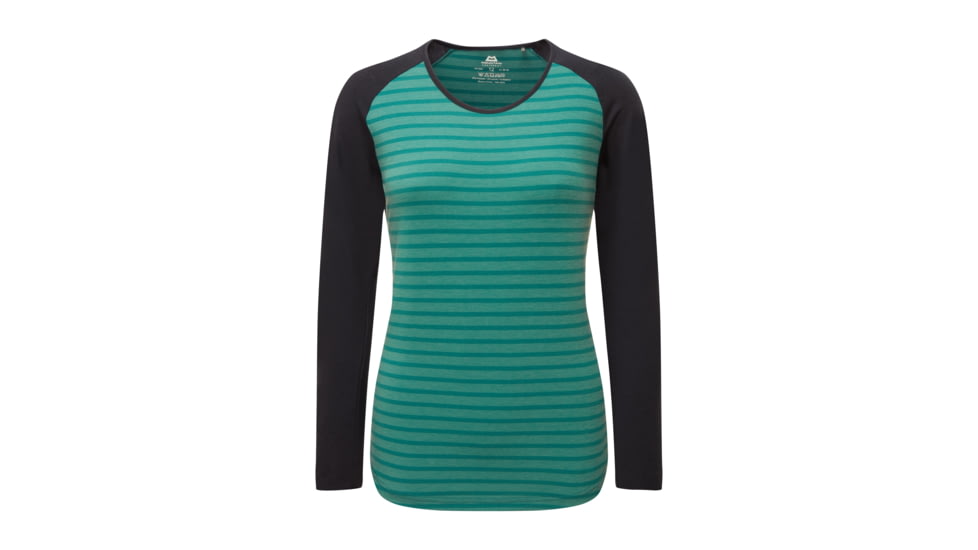 Mountain Equipment Redline Long Sleeve Tee - Womens, Spruce Stripe/Cosmos, 10, 01561Cosmos10
