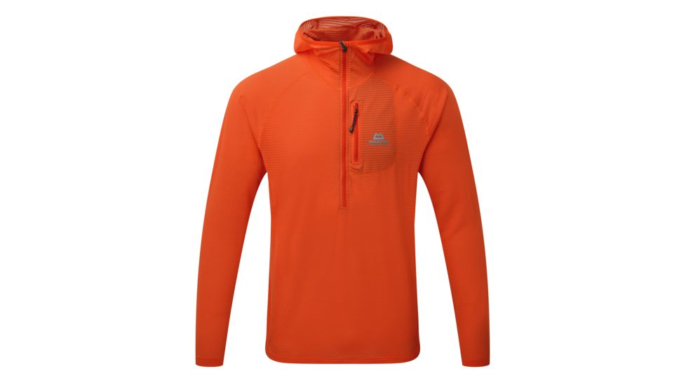 Mountain Equipment Solar Eclipse Hooded Zip Tee - Mens, Cardinal Orange, Large ME-002947 Cardinal Orange L NA