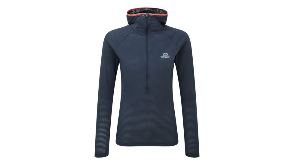 Mountain Equipment Solar Eclipse  Hooded Zip Tee - Womens, Blue Nights, 10 ME-002949 Blue Nights 10 NA