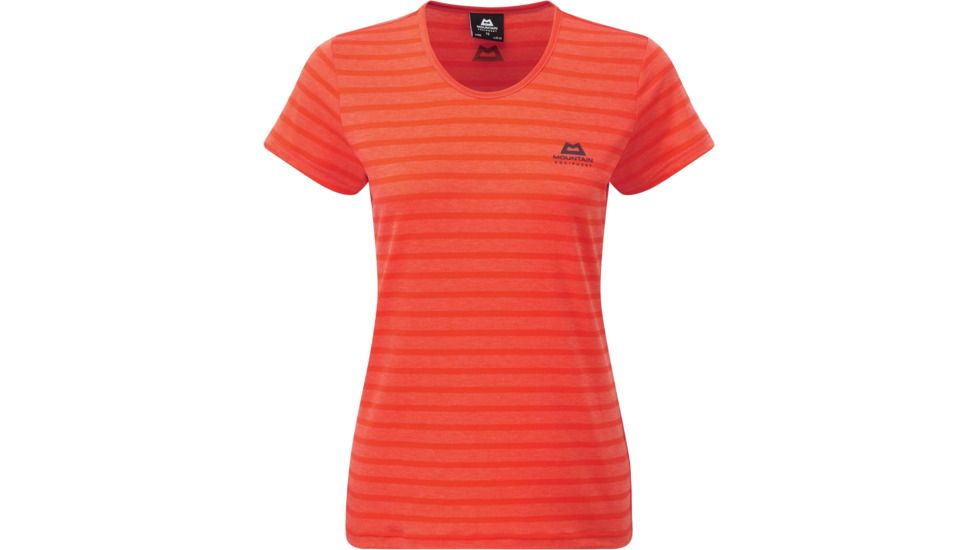 Mountain Equipment Stripe Tee - Womens, Cardinal Orange, 8, ME-001554-8-Orange