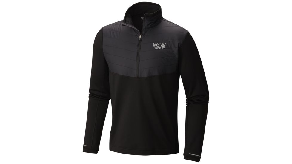 Mountain Hardwear 32 Degree Insulated 1/2 Zip Midlayer - Mens, Black, Large, 1677201090-L