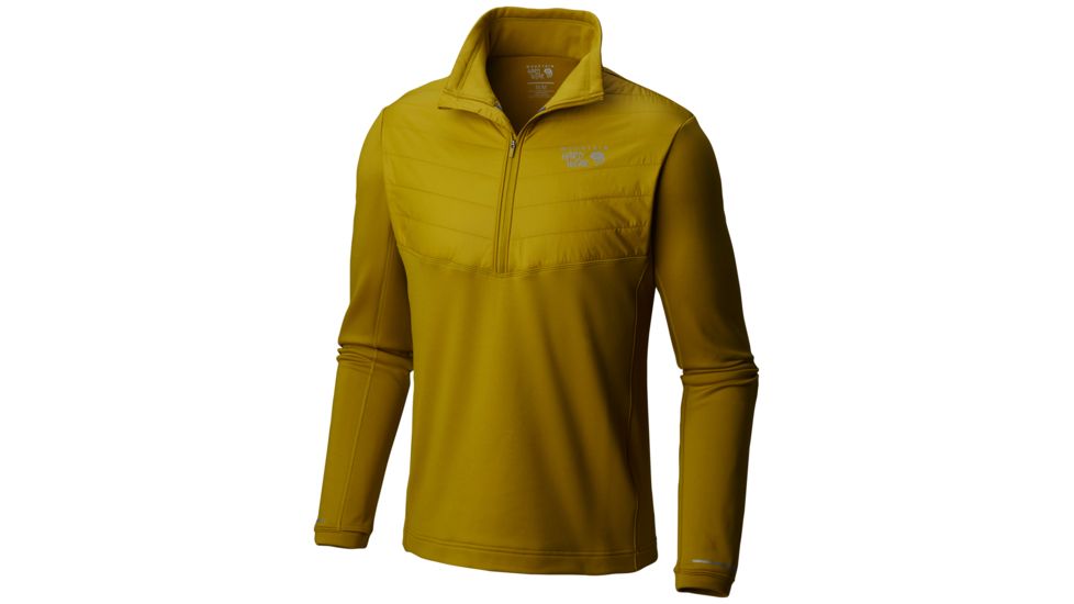 Mountain Hardwear 32 Degree Insulated 1/2 Zip Midlayer - Mens, Dark Citron, Large, 1677201358-L