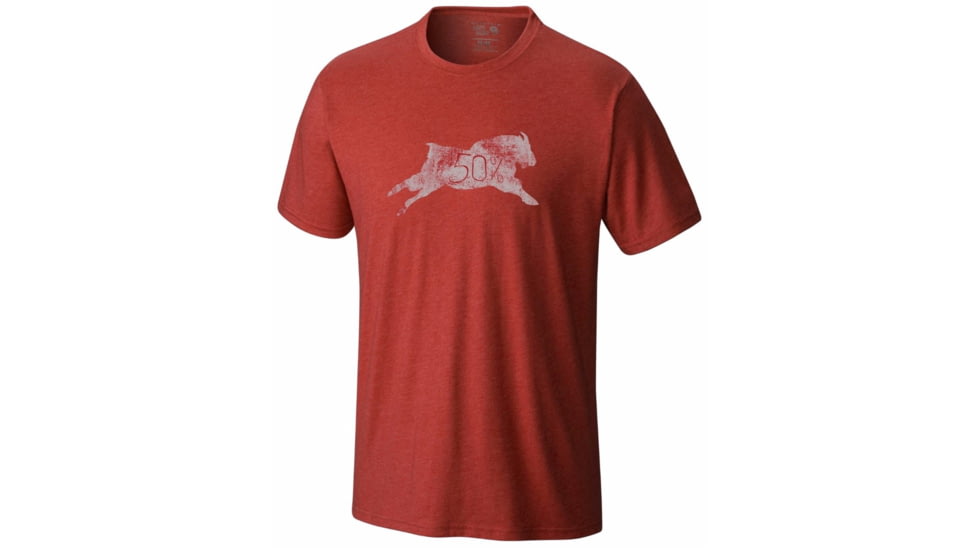 Mountain Hardwear 50 Percent Goat Short Sleeve T - Men's-Heather Dark Fire-XX-Large