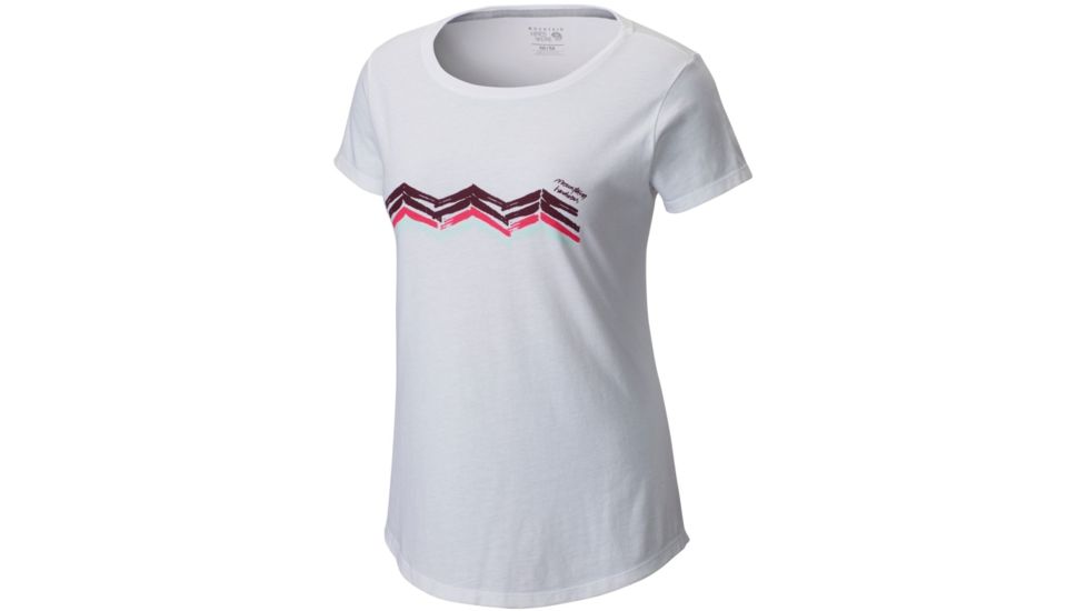 Mountain Hardwear Abstract Mountain Short Sleeve T - Women's-White-X-Small