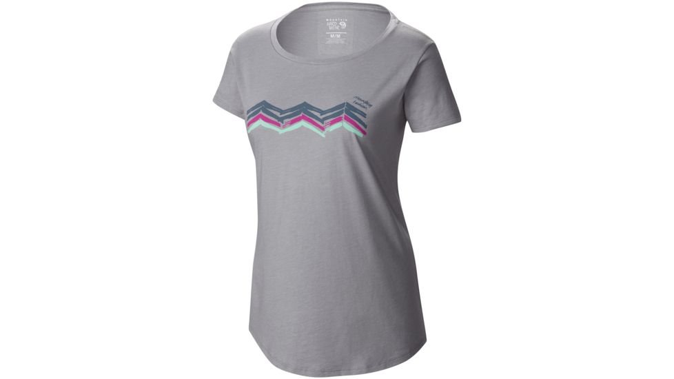 Abstract Mountain Short Sleeve T - Womens-Heather Grey-X-Small