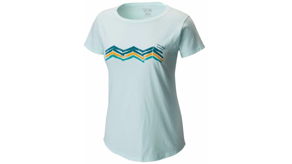 Abstract Mountain Short Sleeve T - Womens-Heather Sea Ice-X-Small