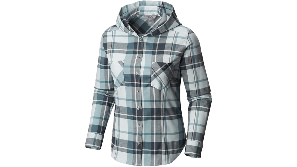 Mountain Hardwear Acadia Stretch Hooded Long Sleeve Shirt, Lakeshore Blue, S, 1732901328-S