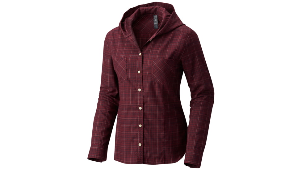 Mountain Hardwear Acadia Stretch Hooded Long Sleeve Shirt - Women's-Cote Du Rhone-X-Large