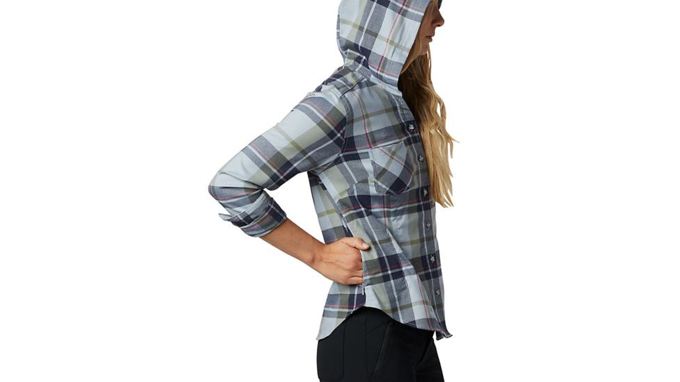 Mountain Hardwear Acadia Stretch Hooded Long Sleeve Shirt - Womens, Arctic Circle Bue, Medium, 1732901449-M